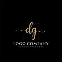 inicial dg feminino logotipo coleções modelo. caligrafia logotipo do inicial assinatura, casamento, moda, joalheria, butique, floral e botânico com criativo modelo para qualquer companhia ou negócios. vetor