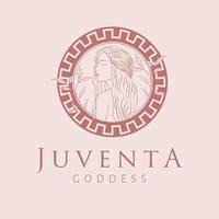 juventa deusa logotipo Projeto. grego deusa vetor logotipo. beleza e arte indústria logotipo modelo. antigo romano deusa do juventude.