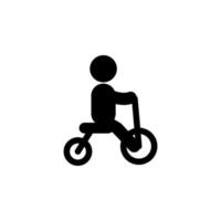 criança em uma bicicleta vetor ícone