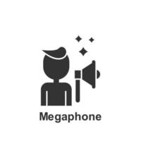 conectados marketing, megafone vetor ícone