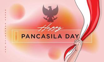 feliz celebração do dia da pancasila vetor