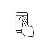 Smartphone, mão, toque vetor ícone