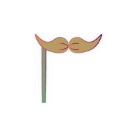 bigode em bastão colori vetor ícone
