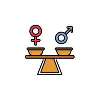 igualdade, gênero, placa vetor ícone