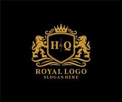 inicial hq carta leão real luxo logotipo modelo dentro vetor arte para restaurante, realeza, butique, cafeteria, hotel, heráldico, joia, moda e de outros vetor ilustração.