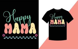 feliz mamãe, mãe dia melhor retro groovy t camisa Projeto. vetor