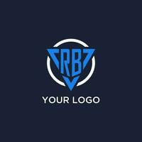 rb monograma logotipo com triângulo forma e círculo Projeto elementos vetor