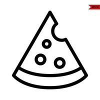 ícone de linha de pizza vetor