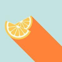 ícone, adesivo. dois peça laranjas em retro estilo. azul e laranja fundo. verão, coquetel, fruta vetor