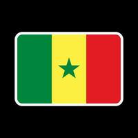 bandeira do senegal, cores oficiais e proporção. ilustração vetorial. vetor