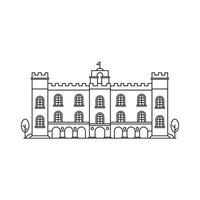 castelo edifício ilustração de ícone de vetor dos desenhos animados. famoso edifício viajando ícone conceito isolado vetor premium. estilo de desenho animado plano