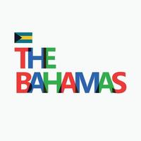 a bahamas colorida tipografia com Está nacional bandeira. caribe país tipografia. vetor