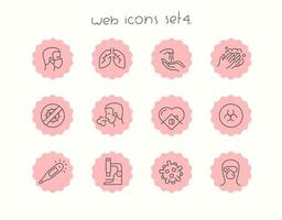 conjunto de ícones de web de vetor de doodle