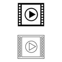 conjunto de ícones de vetor de cinema. coleção de símbolos de ilustração de filme. sinal ou logotipo da casa de cinema.