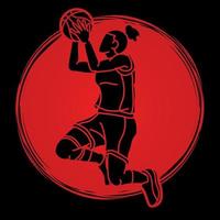 basquetebol fêmea jogador açao vetor