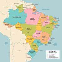 detalhado país mapa do Brasil vetor