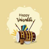 feliz fundo de celebração do festival vaisakhi sikh com ilustração criativa vetor