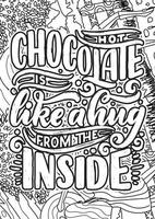 motivacional citações coloração Páginas Projeto. inspirado palavras coloração livro Páginas Projeto. chocolate citações Projeto página, adulto coloração página projeto, ansiedade alívio coloração livro para adultos vetor