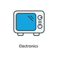 eletrônicos vetor preencher esboço ícones. simples estoque ilustração estoque