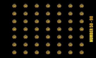 logotipo de aniversário dourado definir celebração com estrela dourada e folha circular vetor