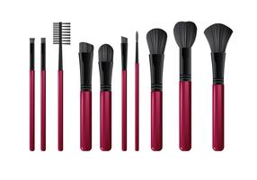 Várias ferramentas de escovas realistas para maquiagem vetor