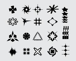 abstrato ícone forma símbolo conjunto agrupar geométrico modelo grampo arte vetor editável