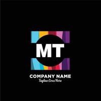 mt inicial logotipo com colorida modelo vetor