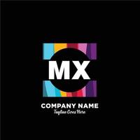 mx inicial logotipo com colorida modelo vetor