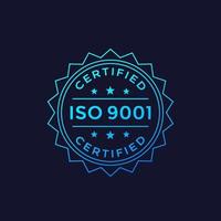 design do emblema iso 9001, etiqueta do vetor