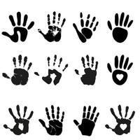 impressão da mão ícone vetor definir. mão ilustração placa coleção. mão impressão símbolo ou logotipo.