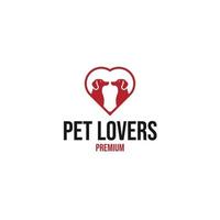 vetor amor cachorro logotipo Projeto conceito ilustração idéia