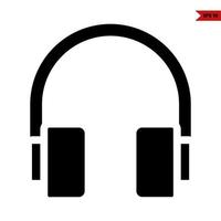ícone de glifo de fone de ouvido vetor