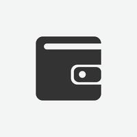 ícone de carteira, vetor de símbolo de bolsa de dinheiro. design plano financeiro e bancário com elementos para conceitos móveis e sites da web