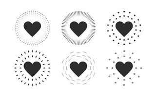 coração ícones. corações com diferente efeitos. corações do vários formas. vetor escalável gráficos