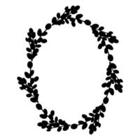 salgueiro easterreath.oval coroa de ramos de salgueiro ilustração vetorial isolada em um fundo branco. design para a páscoa, casamento, decoração de primavera vetor