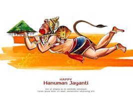 feliz Hanuman Jayanti tradicional hindu festival cartão vetor