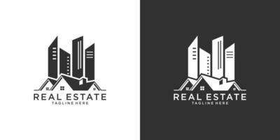 conceito de design de vetor de telhado e logotipo em casa. logotipo imobiliário.