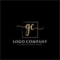 inicial gc feminino logotipo coleções modelo. caligrafia logotipo do inicial assinatura, casamento, moda, joalheria, butique, floral e botânico com criativo modelo para qualquer companhia ou negócios. vetor