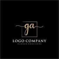 inicial ga feminino logotipo coleções modelo. caligrafia logotipo do inicial assinatura, casamento, moda, joalheria, butique, floral e botânico com criativo modelo para qualquer companhia ou negócios. vetor