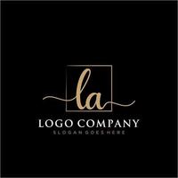 inicial la feminino logotipo coleções modelo. caligrafia logotipo do inicial assinatura, casamento, moda, joalheria, butique, floral e botânico com criativo modelo para qualquer companhia ou negócios. vetor