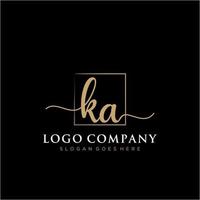 inicial ka feminino logotipo coleções modelo. caligrafia logotipo do inicial assinatura, casamento, moda, joalheria, butique, floral e botânico com criativo modelo para qualquer companhia ou negócios. vetor