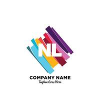 nl inicial logotipo com colorida modelo vetor. vetor