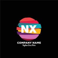 nx inicial logotipo com colorida modelo vetor. vetor