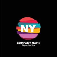 Nova Iorque inicial logotipo com colorida modelo vetor. vetor