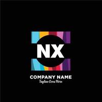 nx inicial logotipo com colorida modelo vetor. vetor