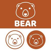 fofa kawaii cabeça grisalho Urso mascote desenho animado logotipo Projeto ícone ilustração personagem vetor arte. para cada categoria do negócios, empresa, marca gostar animal comprar, produtos, rótulo, equipe, distintivo, rótulo