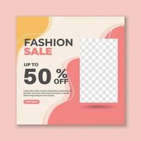 banner de design de modelo de postagem de promoção de venda de moda criativa com estilo de cor rosa. bom para vetor de promoção de negócios online