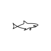 Tubarão 1 linha vetor ícone