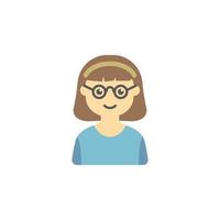 avatar do menina com óculos colori vetor ícone