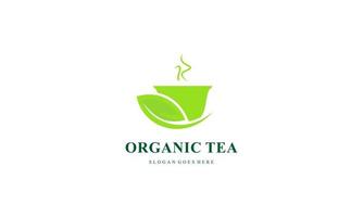 orgânico verde chá logotipo vetor